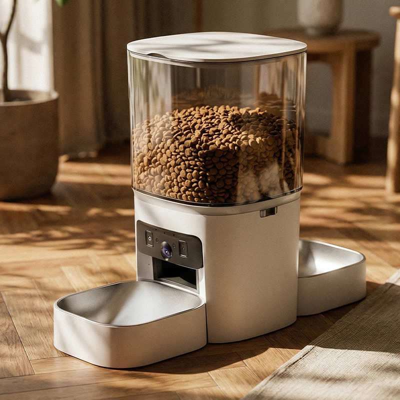 MAS-3007 Intelligenter Futterautomat mit zwei Linsen und transparentem 6-Liter-Trichter MAS-3007 Intelligenter Futterautomat mit zwei Linsen und transparentem 6-Liter-Trichter